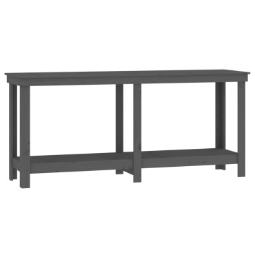 vidaXL Πάγκος Εργασίας Γκρι 180 x 50 x 80 εκ. από Μασίφ Ξύλο Πεύκου