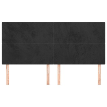vidaXL Κεφαλάρια Κρεβατιού 4 τεμ. Μαύρο 100x5x78/88cm Βελούδινο
