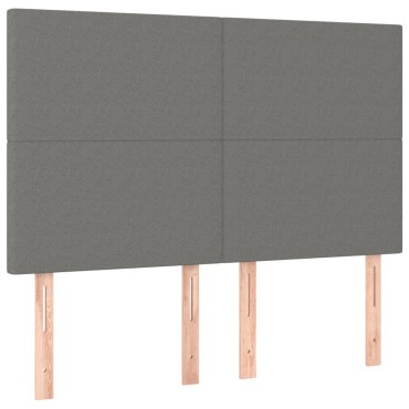 vidaXL Κεφαλάρια Κρεβατιού 4 τεμ. Σκ. Γκρι 72x5x78/88cm Υφασμάτινα