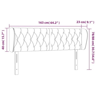 vidaXL Κεφαλάρι με Πτερύγια Ροζ 163x23x78/88cm Βελούδινο 1 τεμ.