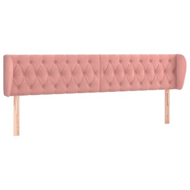 vidaXL Κεφαλάρι με Πτερύγια Ροζ 203x23x78/88cm Βελούδινο 1 τεμ.