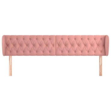 vidaXL Κεφαλάρι με Πτερύγια Ροζ 203x23x78/88cm Βελούδινο 1 τεμ.