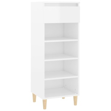 vidaXL Παπουτσοθήκη Γυαλιστερό Λευκό 40x36x105cm Επεξεργασμένο Ξύλο