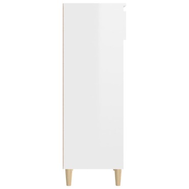 vidaXL Παπουτσοθήκη Γυαλιστερό Λευκό 40x36x105cm Επεξεργασμένο Ξύλο
