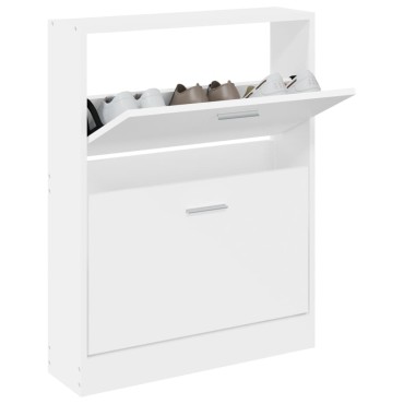 vidaXL Παπουτσοθήκη Λευκή 59x17x81cm από Επεξεργασμένο Ξύλο
