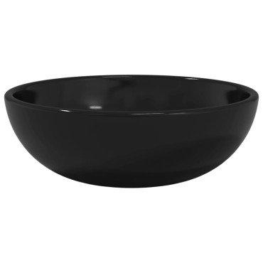 vidaXL Νιπτήρας Μαύρος 35 x 12 εκ. από Ψημένο Γυαλί