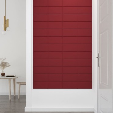 vidaXL Πάνελ Τοίχου 12 τεμ. Μπορντό 60x15 εκ. 1,08 μ² Βελούδινα