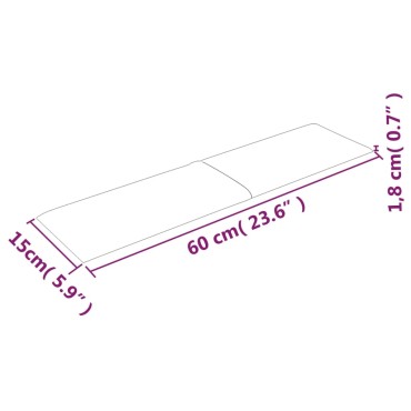 vidaXL Πάνελ Τοίχου 12 τεμ. Μπορντό 60x15 εκ. 1,08 μ² Βελούδινα
