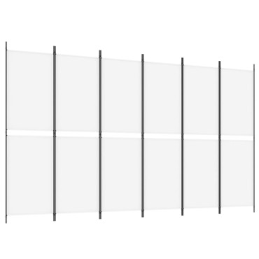 vidaXL Διαχωριστικό Δωματίου με 6 Πάνελ Λευκό 300x180cm από Ύφασμα 1 τεμ.