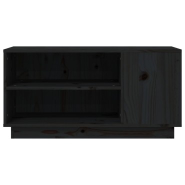 vidaXL Έπιπλο Τηλεόρασης Μαύρο 80x35x40,5cm από Μασίφ Ξύλο Πεύκου