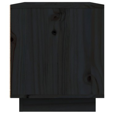vidaXL Έπιπλο Τηλεόρασης Μαύρο 80x35x40,5cm από Μασίφ Ξύλο Πεύκου