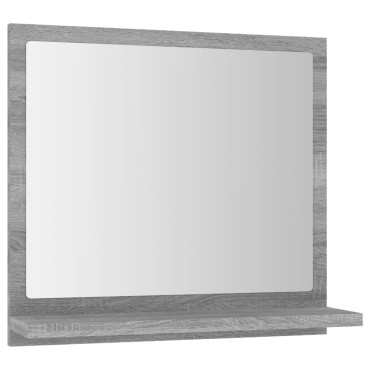 vidaXL Καθρέφτης Μπάνιου Γκρι Sonoma 40x10,5x37cm Επεξεργασμένο Ξύλο 1 τεμ.