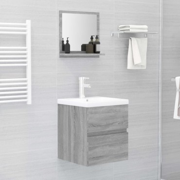 vidaXL Καθρέφτης Μπάνιου Γκρι Sonoma 40x10,5x37cm Επεξεργασμένο Ξύλο 1 τεμ.