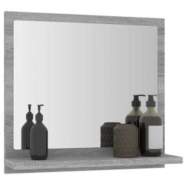 vidaXL Καθρέφτης Μπάνιου Γκρι Sonoma 40x10,5x37cm Επεξεργασμένο Ξύλο 1 τεμ.