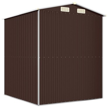 vidaXL Αποθήκη Κήπου Σκούρο καφέ 192x191x223 εκ. Γαλβανισμένο Ατσάλι