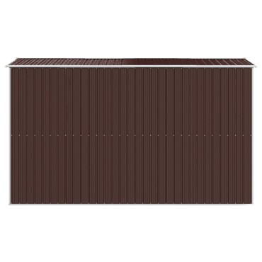 vidaXL Αποθήκη Κήπου Σκούρο καφέ 192x357x223 εκ. Γαλβανισμένο Ατσάλι