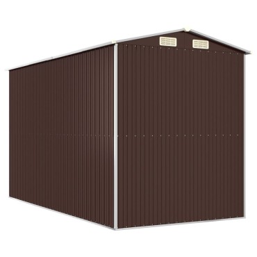 vidaXL Αποθήκη Κήπου Σκούρο καφέ 192x357x223 εκ. Γαλβανισμένο Ατσάλι