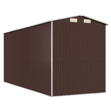 vidaXL Αποθήκη Κήπου Σκούρο καφέ 192x440x223 εκ. Γαλβανισμένο Ατσάλι