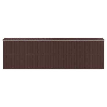 vidaXL Αποθήκη Κήπου Σκούρο καφέ 192x689x223 εκ. Γαλβανισμένο Ατσάλι