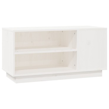 vidaXL Έπιπλο Τηλεόρασης Λευκό 80x35x40,5cm από Μασίφ Ξύλο Πεύκου