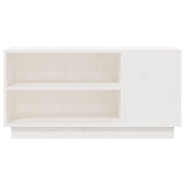 vidaXL Έπιπλο Τηλεόρασης Λευκό 80x35x40,5cm από Μασίφ Ξύλο Πεύκου