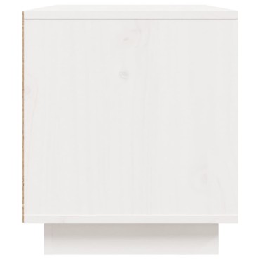 vidaXL Έπιπλο Τηλεόρασης Λευκό 80x35x40,5cm από Μασίφ Ξύλο Πεύκου
