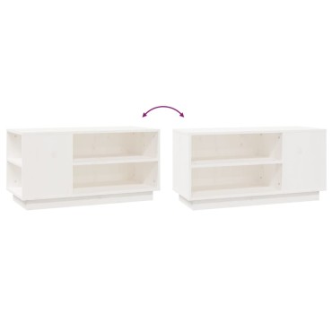 vidaXL Έπιπλο Τηλεόρασης Λευκό 80x35x40,5cm από Μασίφ Ξύλο Πεύκου