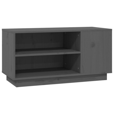 vidaXL Έπιπλο Τηλεόρασης Γκρι 80x35x40,5cm από Μασίφ Ξύλο Πεύκου