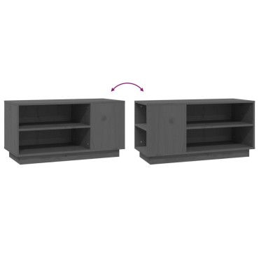 vidaXL Έπιπλο Τηλεόρασης Γκρι 80x35x40,5cm από Μασίφ Ξύλο Πεύκου
