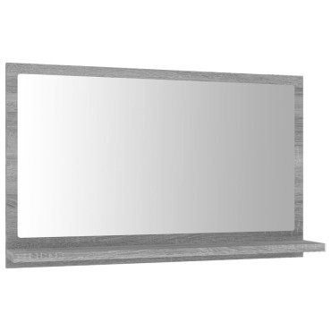 vidaXL Καθρέφτης Μπάνιου Γκρι Sonoma 60x10,5x37cm Επεξεργασμένο Ξύλο 1 τεμ.