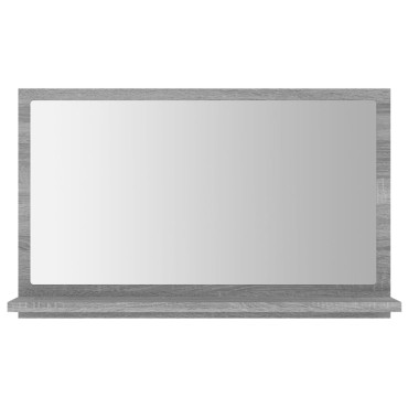 vidaXL Καθρέφτης Μπάνιου Γκρι Sonoma 60x10,5x37cm Επεξεργασμένο Ξύλο 1 τεμ.