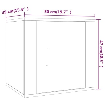 vidaXL Κομοδίνα 2 τεμ. Γυαλιστερό Λευκό 50x39x47cm