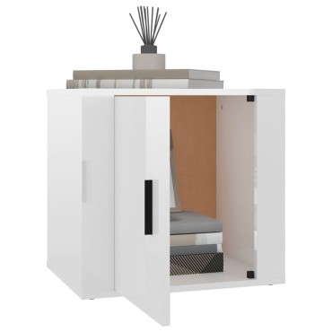 vidaXL Κομοδίνα 2 τεμ. Γυαλιστερό Λευκό 50x39x47cm