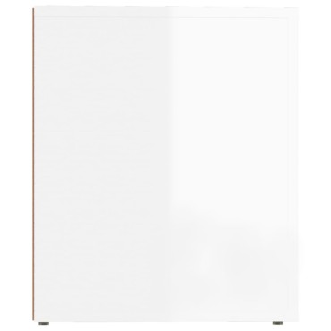 vidaXL Κομοδίνα 2 τεμ. Γυαλιστερό Λευκό 50x39x47cm