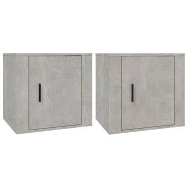 vidaXL Κομοδίνα 2 τεμ. Γκρι Σκυροδέματος 50x39x47cm