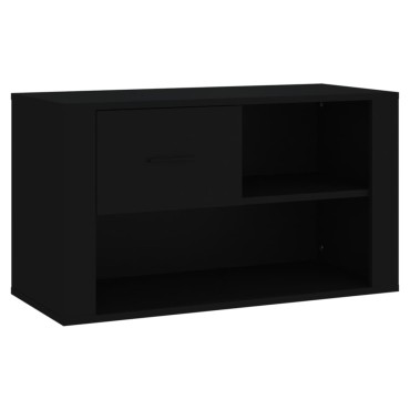 vidaXL Παπουτσοθήκη Μαύρη 80x35x45cm από Επεξεργασμένο Ξύλο