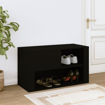 vidaXL Παπουτσοθήκη Μαύρη 80x35x45cm από Επεξεργασμένο Ξύλο