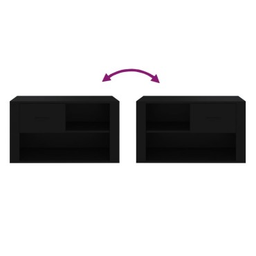 vidaXL Παπουτσοθήκη Μαύρη 80x35x45cm από Επεξεργασμένο Ξύλο