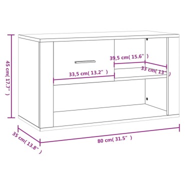 vidaXL Παπουτσοθήκη Μαύρη 80x35x45cm από Επεξεργασμένο Ξύλο