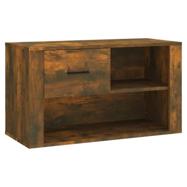 vidaXL Παπουτσοθήκη Καπνιστή Δρυς 80x35x45cm από Επεξεργασμένο Ξύλο