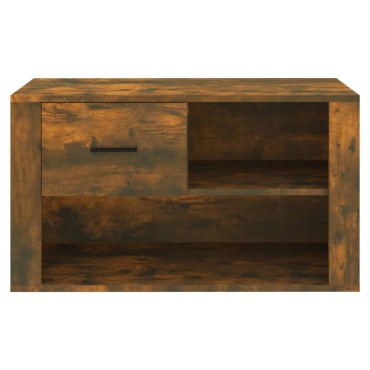 vidaXL Παπουτσοθήκη Καπνιστή Δρυς 80x35x45cm από Επεξεργασμένο Ξύλο