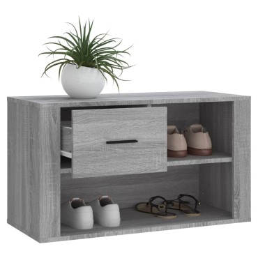 vidaXL Παπουτσοθήκη Γκρι Sonoma 80x35x45cm από Επεξεργασμένο Ξύλο