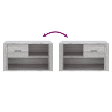 vidaXL Παπουτσοθήκη Γκρι Sonoma 80x35x45cm από Επεξεργασμένο Ξύλο