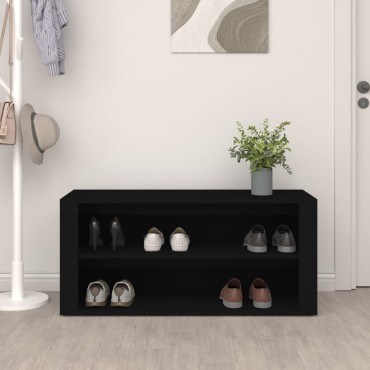 vidaXL Παπουτσοθήκη Μαύρη 100x35x45cm από Επεξεργασμένο Ξύλο