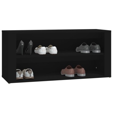 vidaXL Παπουτσοθήκη Μαύρη 100x35x45cm από Επεξεργασμένο Ξύλο