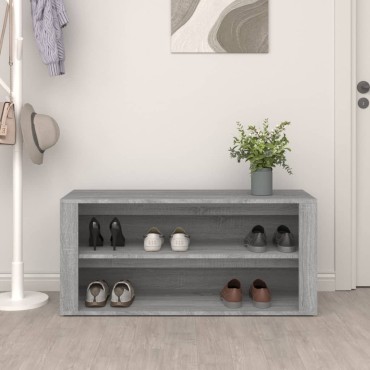 vidaXL Παπουτσοθήκη Γκρι Sonoma 100x35x45cm από Επεξεργασμένο Ξύλο