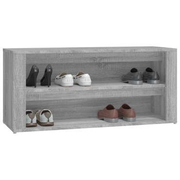 vidaXL Παπουτσοθήκη Γκρι Sonoma 100x35x45cm από Επεξεργασμένο Ξύλο