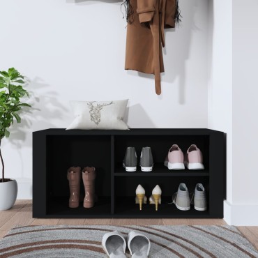 vidaXL Παπουτσοθήκη Μαύρο 100x35x45cm από Επεξεργασμένο Ξύλο