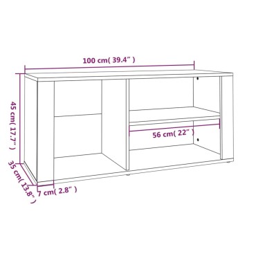 vidaXL Παπουτσοθήκη Μαύρο 100x35x45cm από Επεξεργασμένο Ξύλο