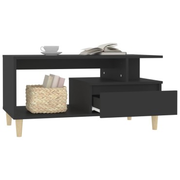 vidaXL Τραπεζάκι Σαλονιού Μαύρο 90x49x45cm Επεξεργασμένο Ξύλο 1 τεμ.